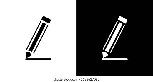 Pencil icon Vector in flat style. Collection silhouettes