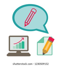 Icono de lápiz, ilustración vectorial.