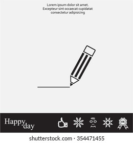 pencil icon , vector illustration