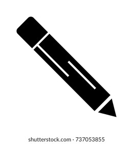 pencil icon, vector illustration, black sign on isolated background