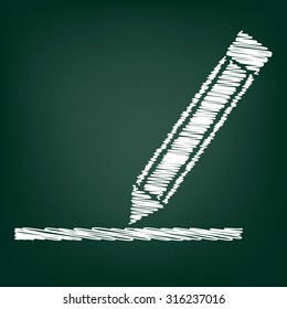 pencil icon , vector illustration with chalk effect 