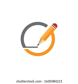 Pencil  icon Vector Illustration design Logo template