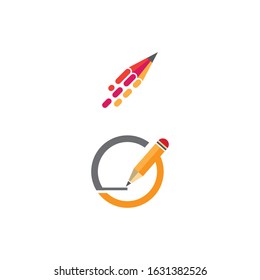 Pencil  icon Vector Illustration design Logo template