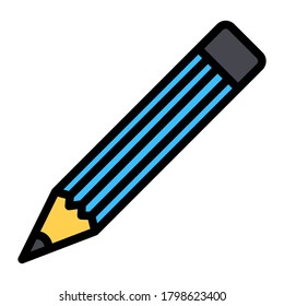 Pencil icon vector illustration in Filled Line style for any projects, use for website mobile app presentation