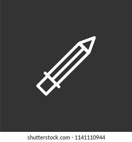 Pencil icon vector illustration in flat style.