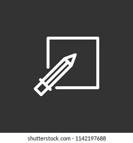 Pencil icon vector illustration in flat style.