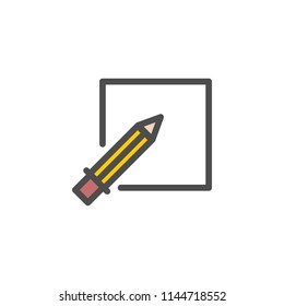 Pencil icon vector illustration in flat style.