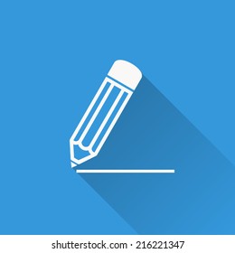 pencil icon , vector illustration , flat design