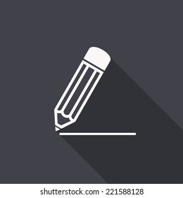 pencil icon , vector illustration , flat design