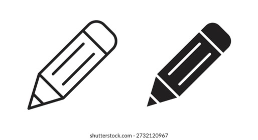 Icono de lápiz. Ilustración vectorial, plano y carrera