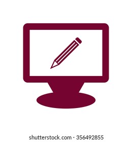pencil icon, vector illustration. Flat design  