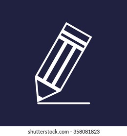 pencil icon, vector illustration. Flat design style