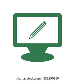 pencil icon, vector illustration. Flat design 