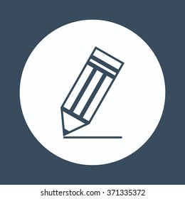 pencil icon, vector illustration. Flat design style
