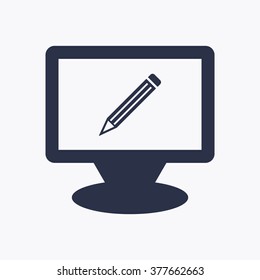 pencil icon, vector illustration. Flat design  