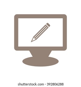 pencil icon, vector illustration. Flat design style