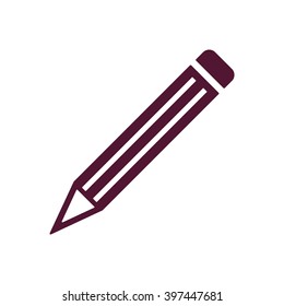 pencil icon, vector illustration. Flat design style