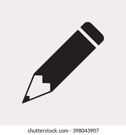 pencil icon, vector illustration. Flat design style