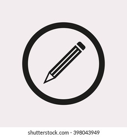 pencil icon, vector illustration. Flat design style