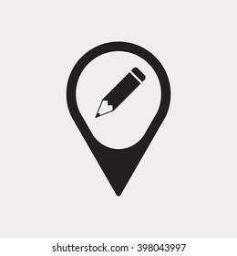 pencil icon, vector illustration. Flat design style