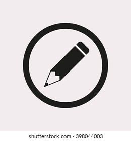 pencil icon, vector illustration. Flat design style