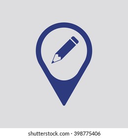 pencil icon, vector illustration. Flat design style