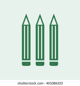 pencil icon, vector illustration. Flat design style