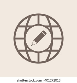 pencil icon, vector illustration. Flat design style