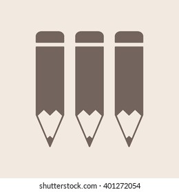 pencil icon, vector illustration. Flat design style