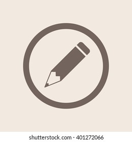 pencil icon, vector illustration. Flat design style