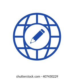 pencil icon, vector illustration. Flat design style