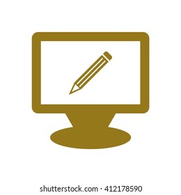 pencil icon, vector illustration. Flat design style