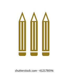 pencil icon, vector illustration. Flat design style