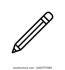 Ilustración vectorial de icono de lápiz con estilo de línea o contorno