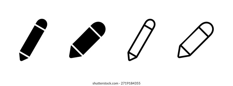 Icono de lápiz Ilustración vectorial. símbolo de lápiz y símbolo. Vector de icono de edición