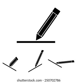pencil icon , vector illustration  set. Isometric effect