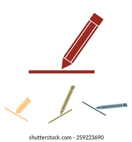 pencil icon , vector illustration  set. Isometric effect