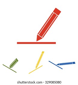 pencil icon , vector illustration  set. Isometric effect