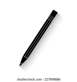 pencil icon - vector illustration with shadow