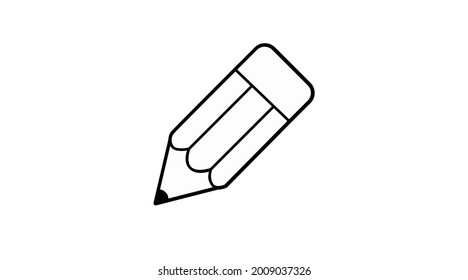 Pencil Icon. Vector isolated editable flat illustration of a pencil