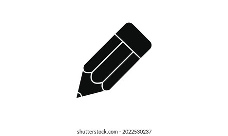 Pencil icon. Vector isolated flat editable black and white pencil illustration