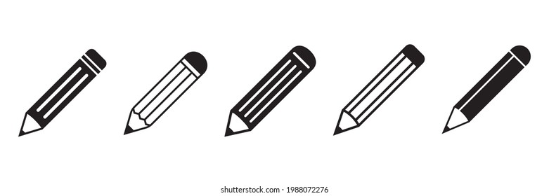 Pencil icon, vector isolated illustration.