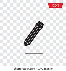 Pencil Icon Vector isolated on transparent background.