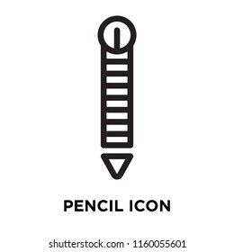 Pencil icon vector isolated on white background, Pencil transparent sign , line symbol or linear element design in outline style