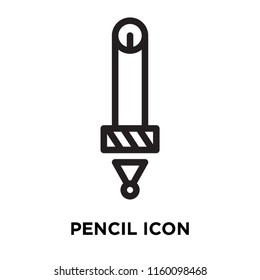 Pencil icon vector isolated on white background, Pencil transparent sign , line symbol or linear element design in outline style