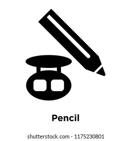 Pencil icon vector isolated on white background, logo concept of Pencil sign on transparent background, filled black symbol