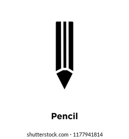 Pencil icon vector isolated on white background, logo concept of Pencil sign on transparent background, filled black symbol