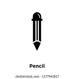 Pencil icon vector isolated on white background, logo concept of Pencil sign on transparent background, filled black symbol