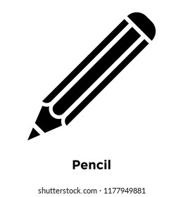 Pencil icon vector isolated on white background, logo concept of Pencil sign on transparent background, filled black symbol