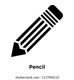 Pencil icon vector isolated on white background, logo concept of Pencil sign on transparent background, filled black symbol